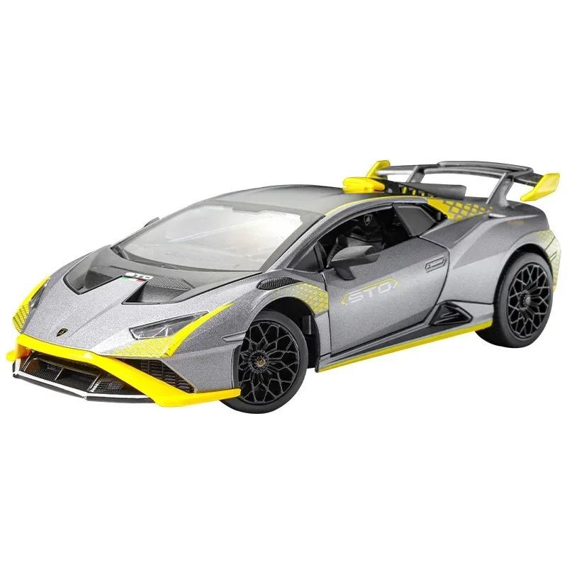 

1/24 Lamborghini Huracan STO Supercar Alloy Toy Car Model Sound and Light Детские игрушки Коллекционные подарки на день рождения серый