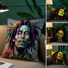Reggae Music Bob Marley-Singer Pillow Case Silky Elegant Comfort Sofa Bed  Invisible Zipper Beach Pillowcase