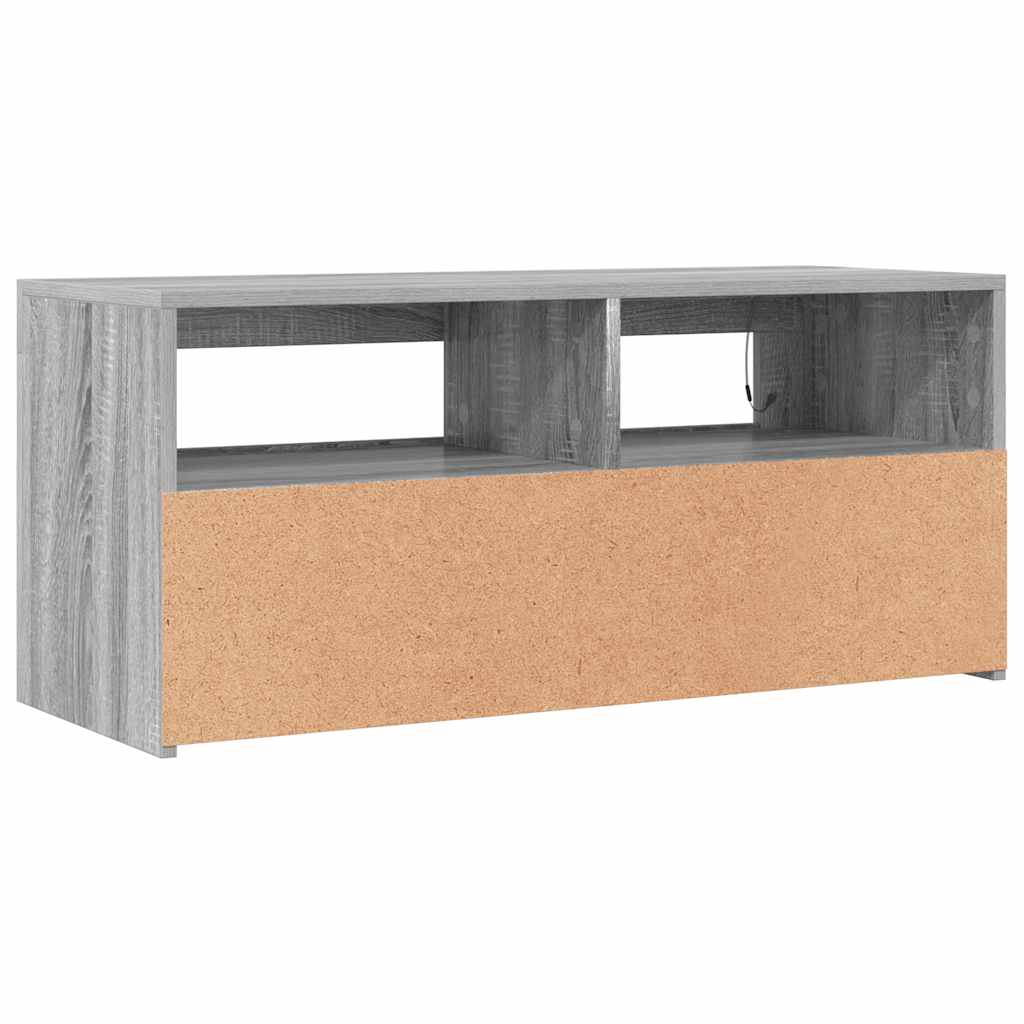 Moderne Minimalistische TV-Bank Mit LED-Lichtern, Ecksideboard, Stauraum Schrank, 90x35x40 Cm