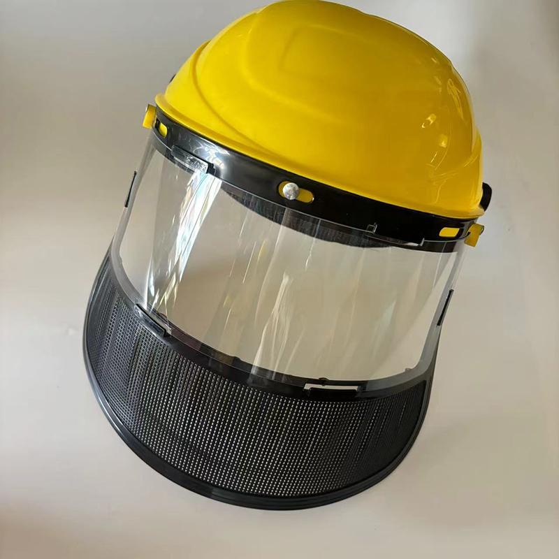 1 Pieza Casco de Seguridad para Cortacésped de Jardín con Máscara Protectora de Malla Integral para Tala de Arbustos Protección Forestal