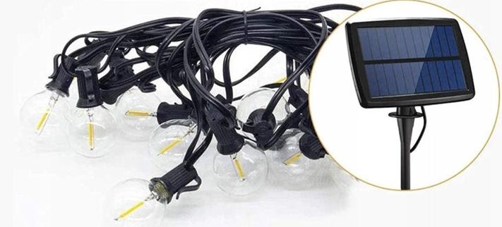 Solar Garden Light Garland, Decorative, 6.5 M, 30 Bulbs