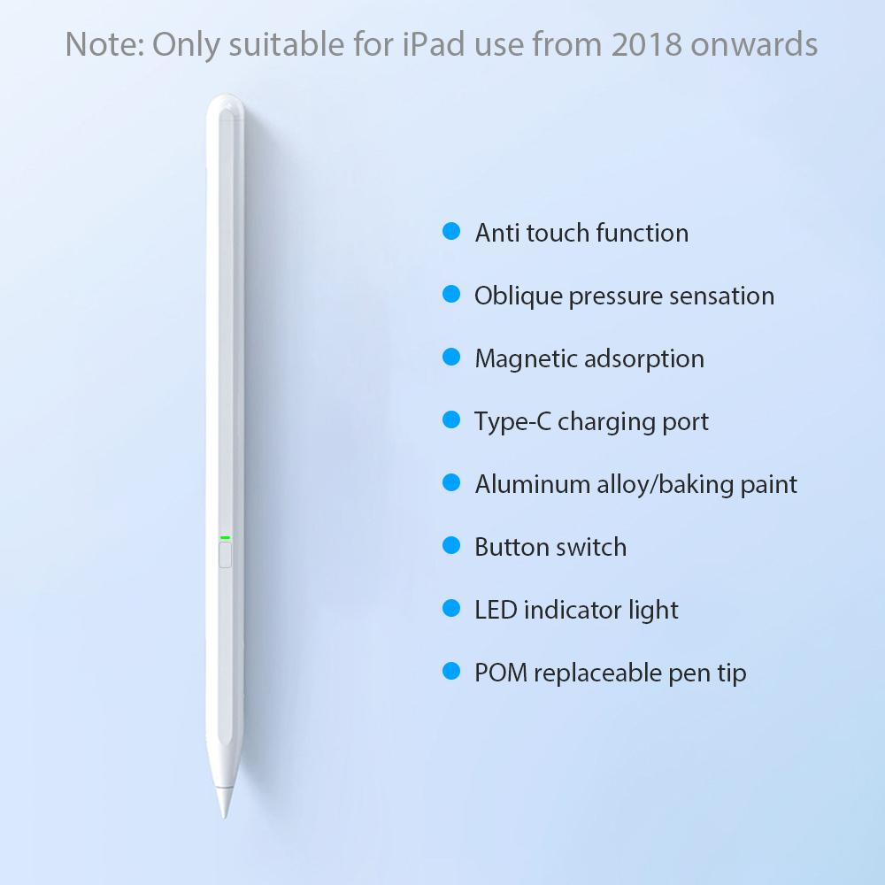 For Apple Pencil For iPad Air 11 M4 M3 M2 5 4 A16 Pro 13 11th M5 12.9 Stylus Pen 10 9 9th 10th Gen Mini 6 7 Bluetooth Touch Pens