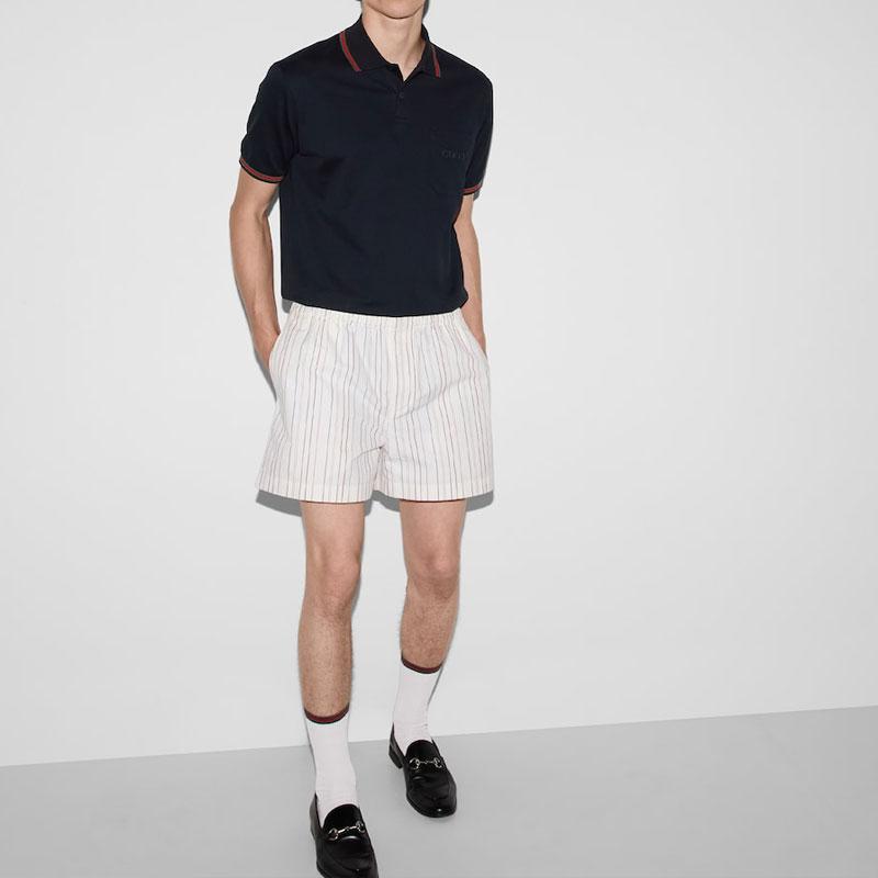 Gucci Logo Embroidered Short Sleeve Polo Shirt 795174-XJG5C-4330