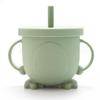 Penguin Silicone Straw & Snack Cup for Infants - 2-in-1 Learning Cup for Babies