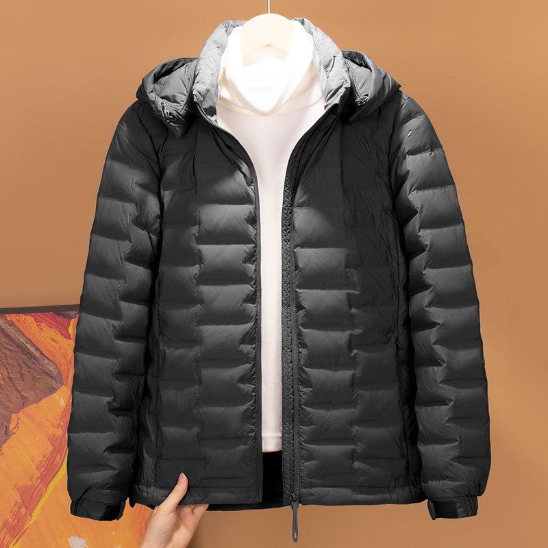 

New down jacket women s short winter fashion take-off hooded commuter versatile outdoor cold and warm jacket S чёрный