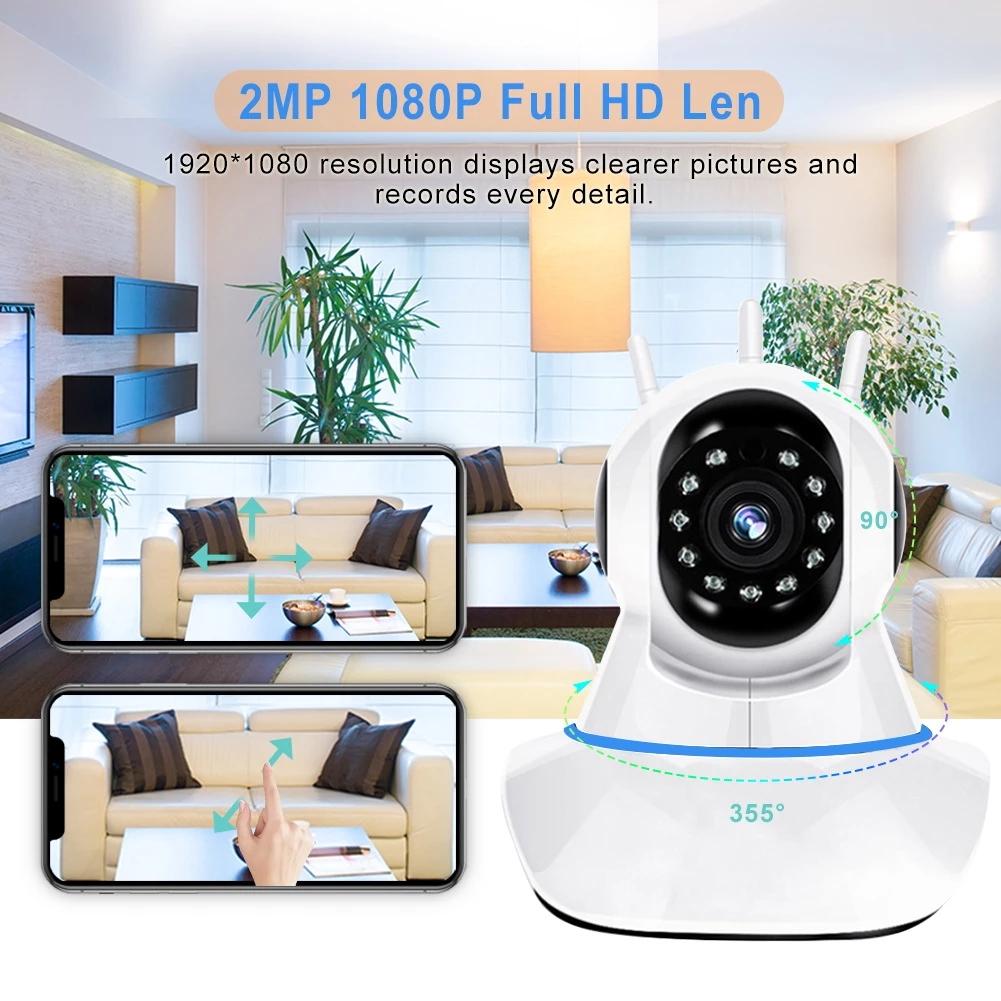 WIFI 1080P Pan Tilt Wireless Camera Indoor Two Way Audio Infrared Home Secuirty Wireless Cameras 15M IR with Lan Port