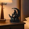 Low-key High-end Decoration 3D Printed Anubis Moon Figurine, Ancient Egyptian Mythology Statue, Frosted Texture Decor Dark Style Wolf Desk Ornament,