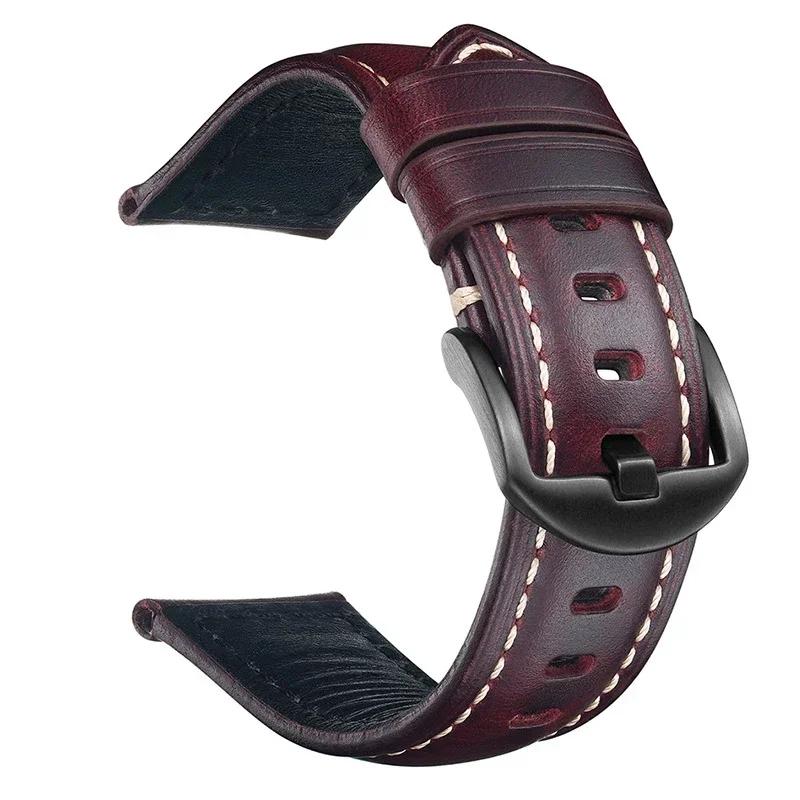Cowhide Watch Band 18mm 20mm 22mm 24mm 26mm Retro Genuine Leather Watch Strap Quick Release Wrist Bracelet Belt