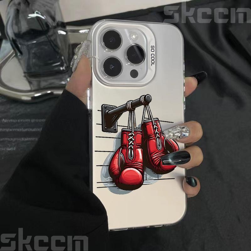 Boxweltmeister-Thema IMD Handyhülle für iPhone 16 15 14 13 12 11 Pro Max 7 8 Plus X XS XR 16E Stoßfestes Hartschalencover