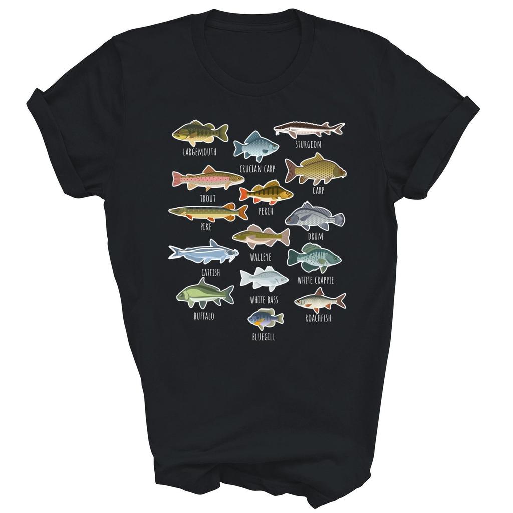 Types Of Freshwater Fish Species Fishing Unisex Shirt Gift