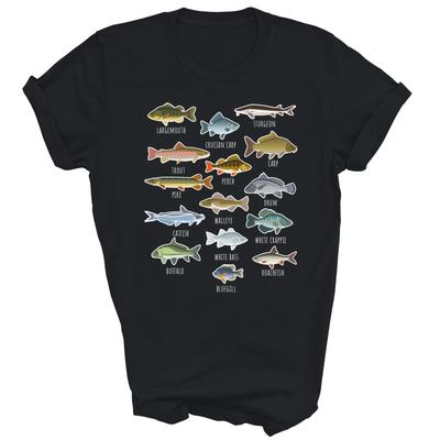 Types Of Freshwater Fish Species Fishing Unisex Shirt Gift