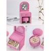 Stylish Plush Jewelry Display Stand Elegant Plush Jewelry Case European Style Mini Chair for Ring Earring Display