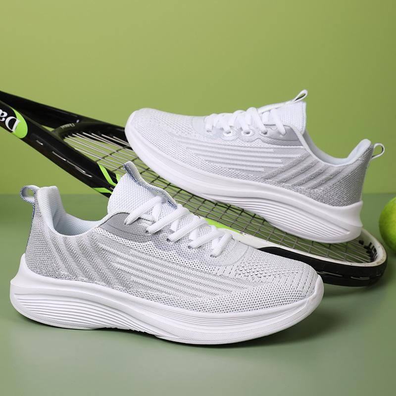 Sneakers Women's 2025 Summer New Fly-woven Mesh Breathable Running Shoes Couple Soft-soled Non-slip and Wear-resistant Walking Shoes
