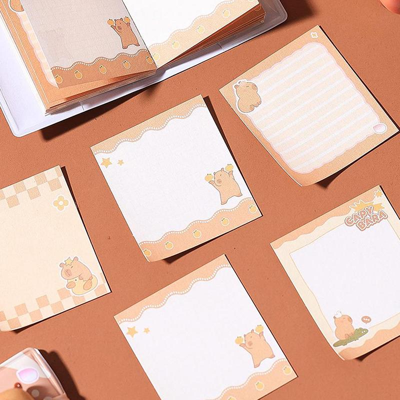 2Pcs/Set Cute Capybara Mini Portable Notebook Small Notepad Kawaii Stationery Office Accessories School Supplies Back To School
