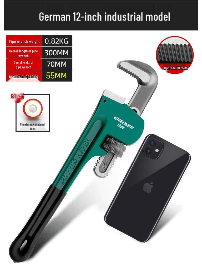 Chiave a pinza per tubi per impieghi gravosi Green Forest, 18-24 pollici, pinze a sgancio rapido per tubi dell'acqua e tondino per cemento armato