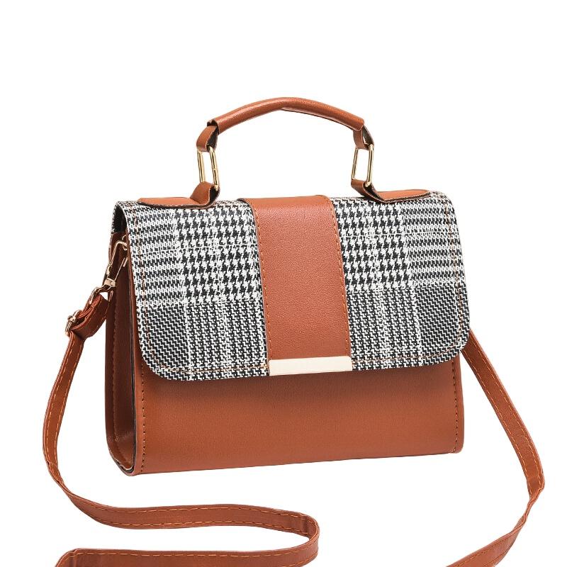Trendy Women's Bags Hot Selling Cross-border Style Plaid Shoulder Bag