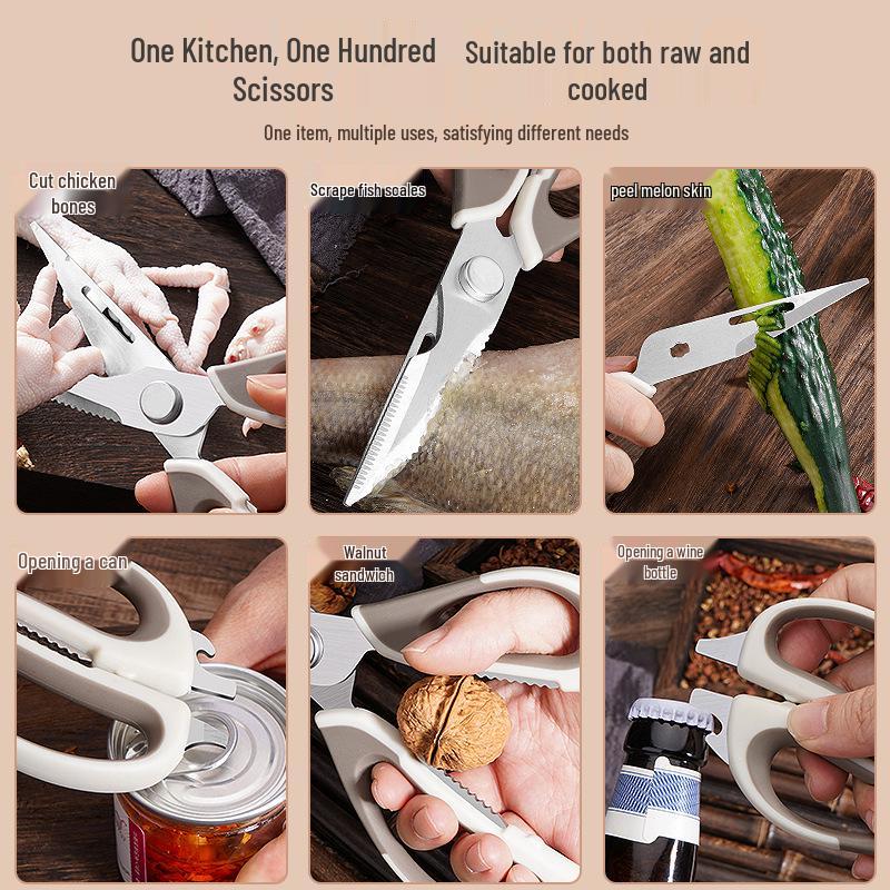 Multi-Functional Detachable Stainless Steel Kitchen Scissors for Cutting Bones & Fish
