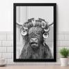 Black And White Highland Cow In Hair Curlers Print Cow Bathing Funny Bathroom Print Poster Animal Toilet Art Wall Decor