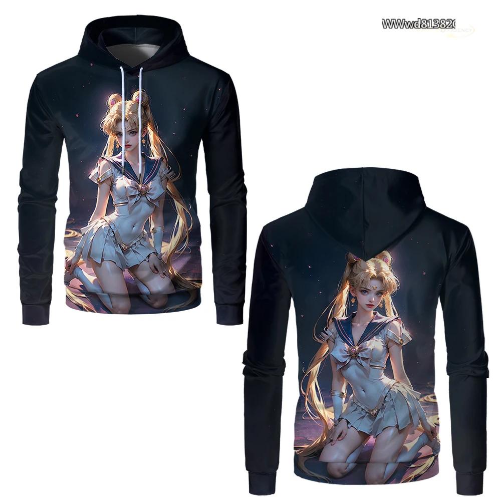 Sailor Moon Anime 3D Printed Men Hoodie Fashion Casual Funny Girls Hoodies Oversized Street Woman Sweatshirts Clothing Tops