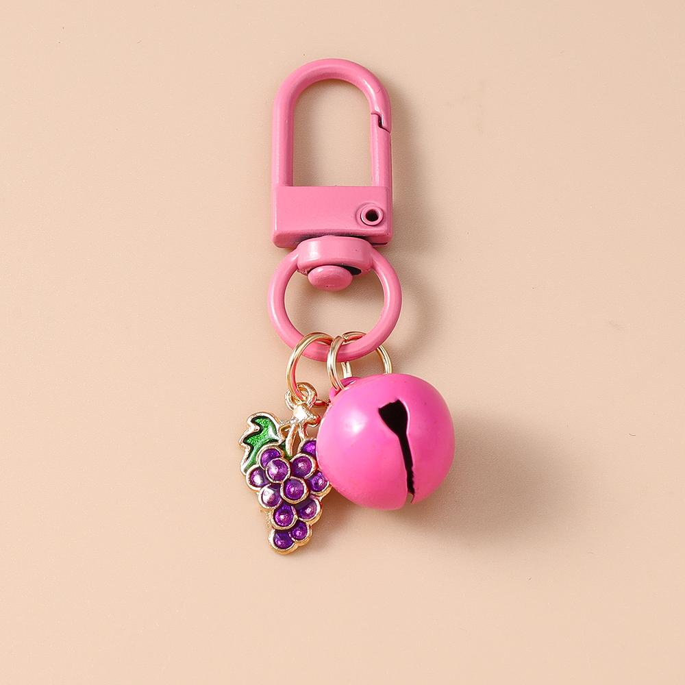 Cute Enamel Fruit Keychain Strawberry Watermelon Lemon Apple Key Ring for Women Girls Handbag Pendants DIY Jewelry Gift