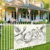 One vintage religious wedding backdrop, featuring a design of intertwined pearl wedding rings, made of polyester material.