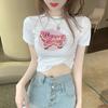 Summer Short Sleeve Slim Fit Sexy Women Crop Top T Shirt