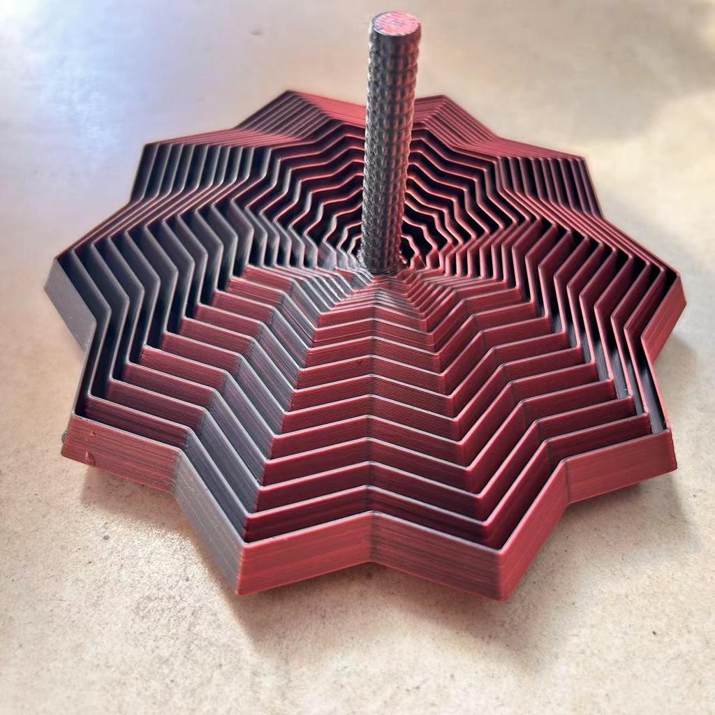 3D Optical Illusion Folding Toy: Polygon Carrot Tower Spiral