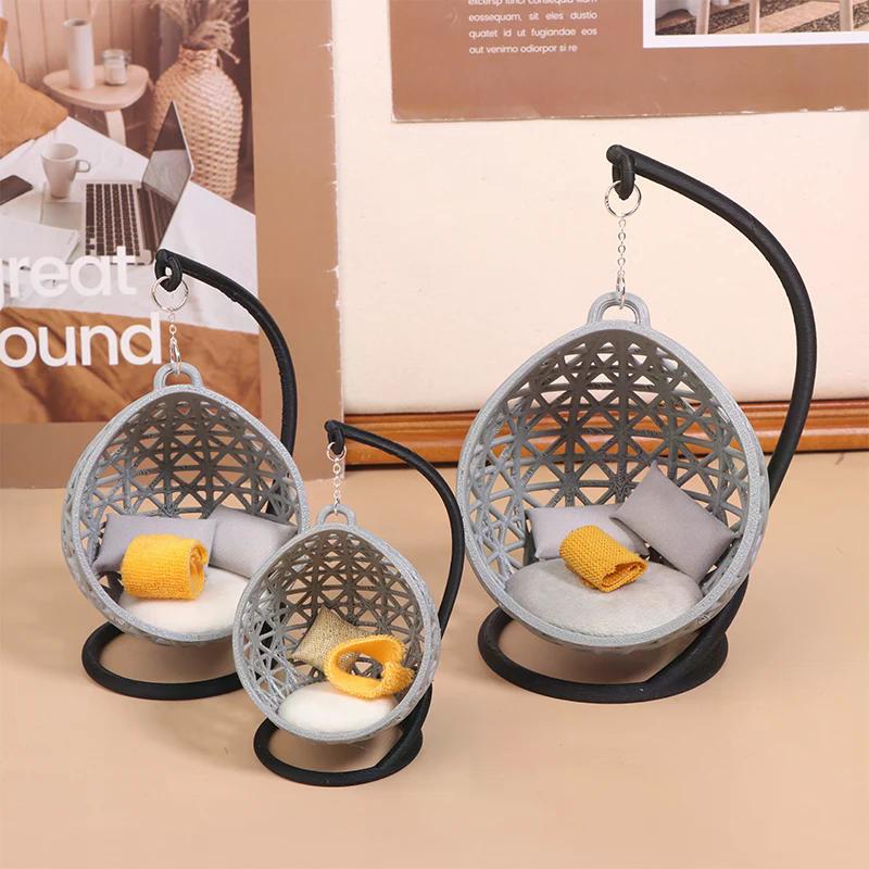 1Set Baby Model Craft Miniature Hammock House Layout Prop DIY Swing Chair Dollhouse Toys Decoration For Doll Home Decor
