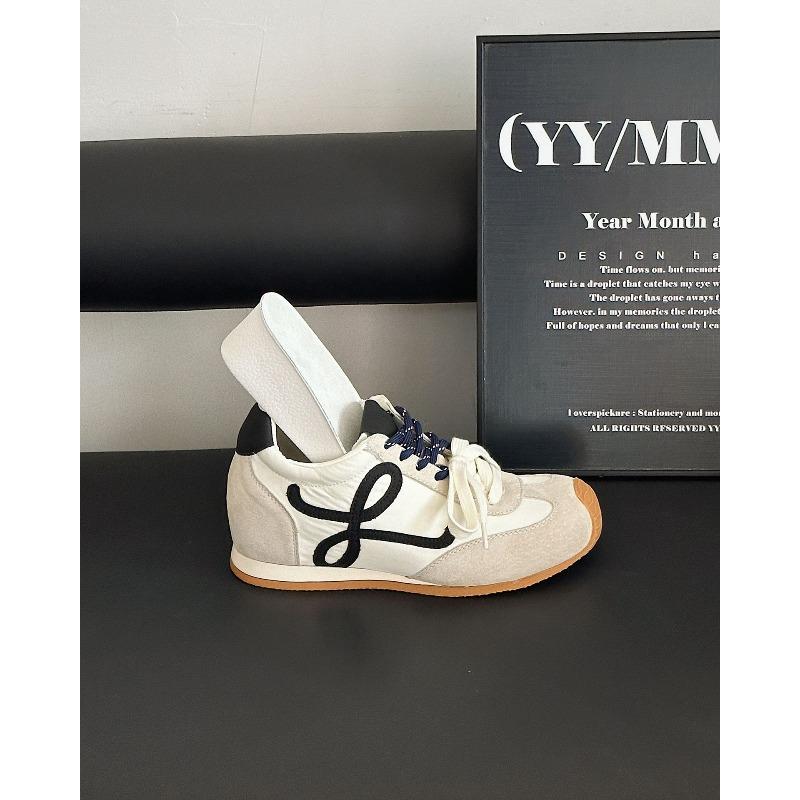 

Women s autumn new color-blocking casual lace-up waffle shoes flat sports women s singles shoes women 40