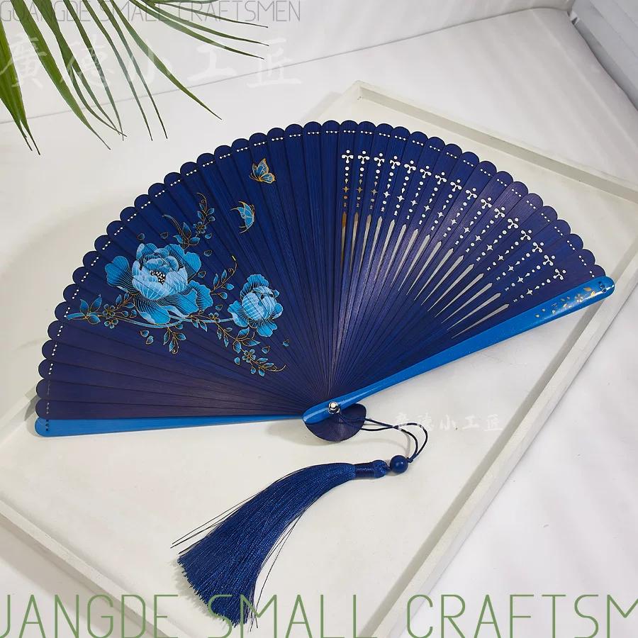 All-Bamboo Folding Fan, New Chinese Style, Mini Fan, Traditional Style, Small Folding Fan for Cheongsam, Retro Portable Folding Fan for Women