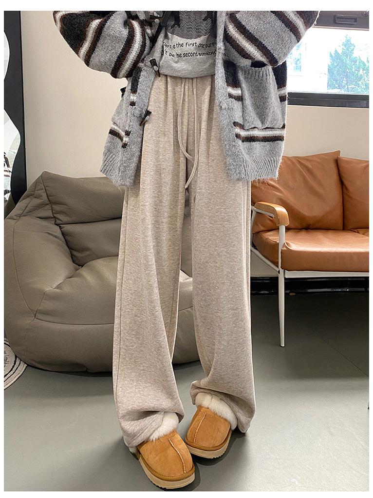 

Женские повседневные трикотажные драпированные брюки Осень/Зима 2024 – Ленивый клейкий рис, варианты свободного широкого кроя и узкого прямого кроя XL