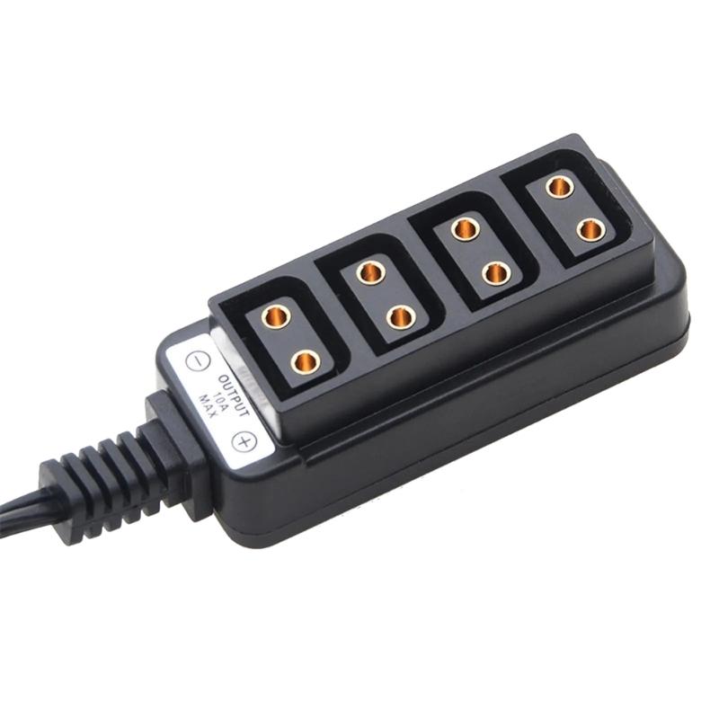 D-Tap Male Plug To One Point Four Female Distributor Battery Conversion Cable D-Tap Male To 4 Port Female Adapter