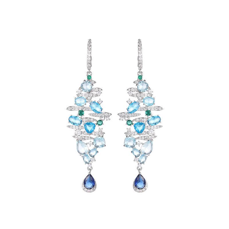 SUYU Women's Light Luxury Design Long Fashionable Tassel Water Droplet Earrings Elegant And Versatile Niche Design Earrings