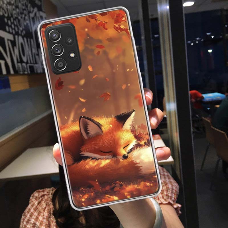 Red Fox Vulpes Phone Case for Samsung A54 A57 A37 A17 A14 A15 A12 A24 A34 A55 A35 A25 A52S A07 A05S A04S A22 A32 A72 Galaxy Note