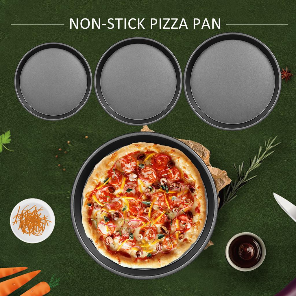 Pizza Pan Pizza Baking Pan Black Baking Sheets for Oven Nonstick Round Pizza Tray 8 inch Bakeware Carbon Steel Sheet Pans for Cooking Multifunction