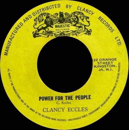

7inch Record CLANCY ECCLES Power For The People NONE Majestic Record Jamaica Reggae Ska Dub Used