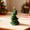 Mini Christmas Tree Figurine Cartoon Snowman Resin Statue Holiday Party Home Office Desktop Decoration Ornament Festival Gift