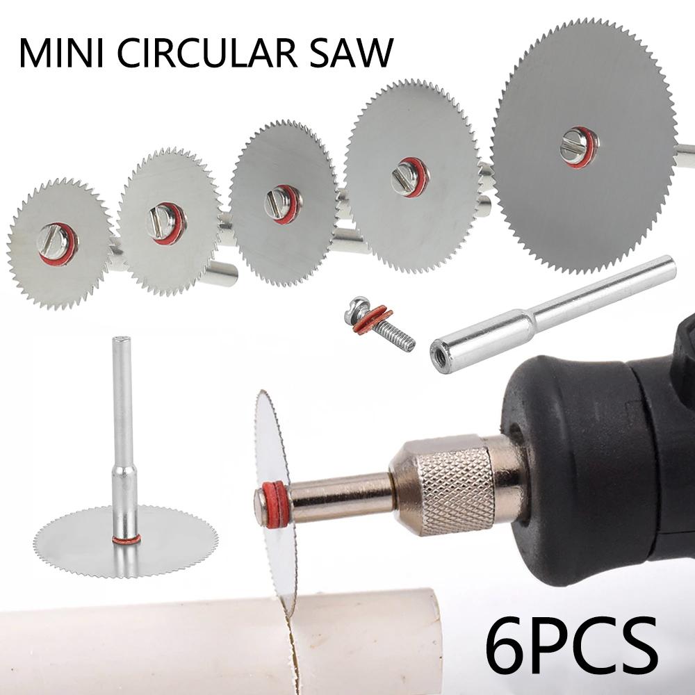 6pcs Universal Cutting Wheel Set Metal Cutting Disc Stainless Steel Circular Saw Blades for Dremel Rotary Tools Wood Cutting