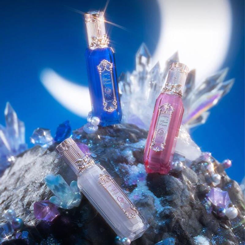 Flower Knows Mermaid da Lua Gloss Labial Transparente Coleção Brilho Labial Pedra Preciosa Hidratante Espelho Lábios Preenchedor Gloss Maquiagem 3.5ML