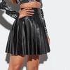 Pu Pleated Skirt European and American Style Plus Size Short Skirt Women's Skirt 2024 New Cross-Border Ins Style