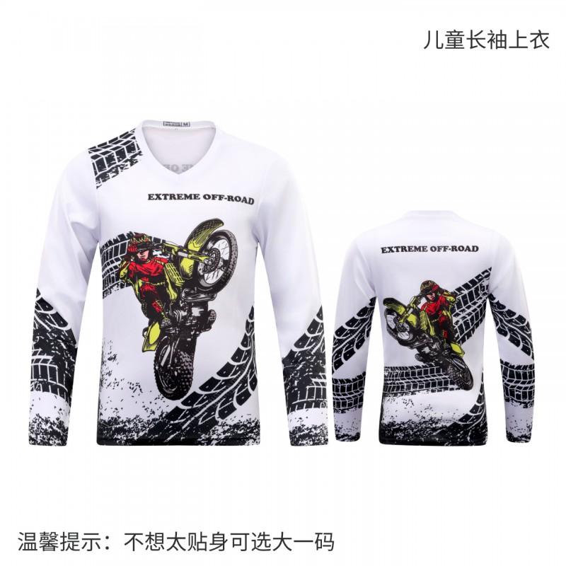 1 Kids Long Sleeve Mountain Bike Cycling Jersey Breathable Quick Dry Outdoor Sports Shirt Downhill BMX Trail Riding