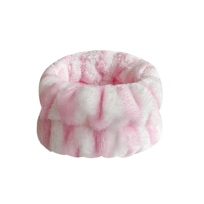 Women's Flannel Spa Headband & Wristband Set, Absorbent Wrist Bands for Face Wash