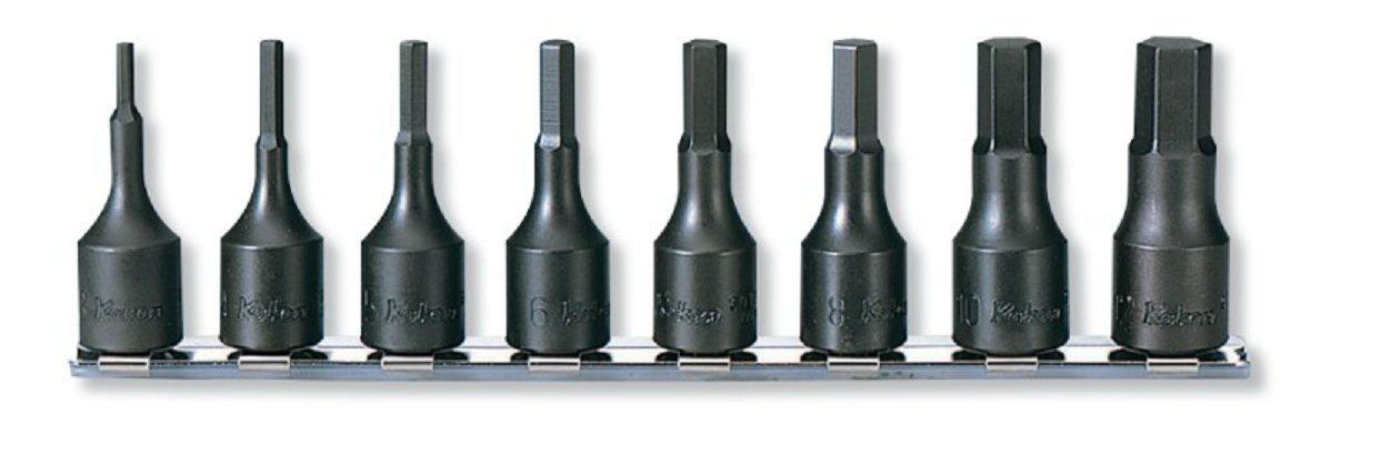 

Koken Short Hex Bit Socket Rail Set, 8 pieces/200mm rail, No. 3012M25-Size RS3012M/8-L25 RS3012M/8-L25