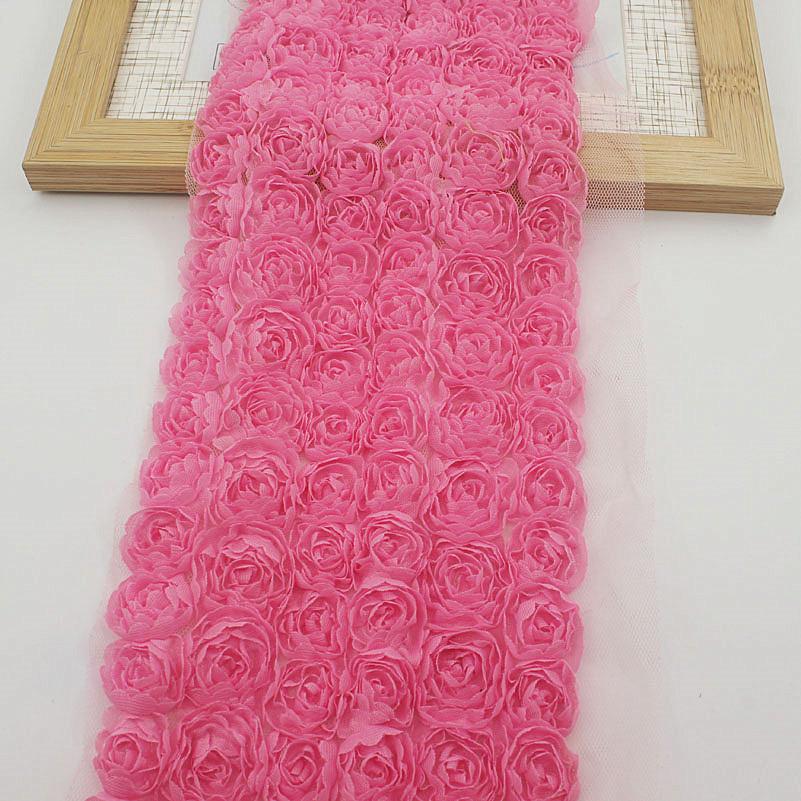 2y/lot 10cm Shabby Chiffon Rose Lace for Baby Girls Dress Clothing Romper Sewing Accessories Wedding Decorative Flowers