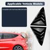 Pair Rear Window Louvers Car Vent Side Window Louvers Vent for Ford Fiesta MK8 2018 -2024 Glossy Black/Carbon Fiber Black