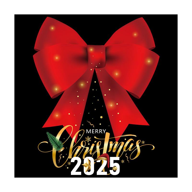 Christmas Decoration Bell Window Static Bow Sticker