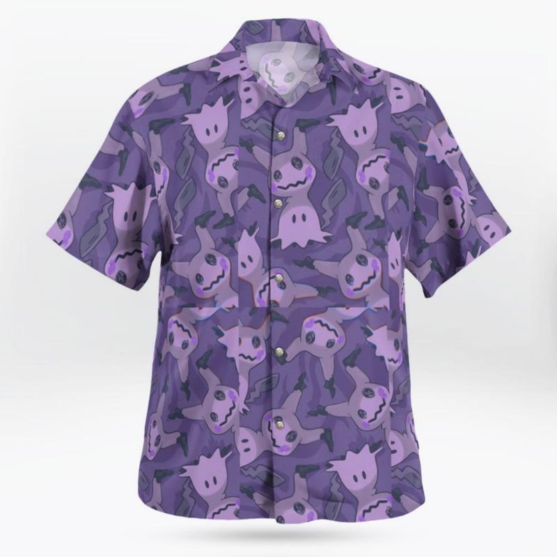 Pokémon graphic shirt Purple Mimikyu Ghost Shirt Summer Hawaiian Shirts Spring Sports Men s T-Shirt Kid s Clothing Tee Y2k Woman 4XL