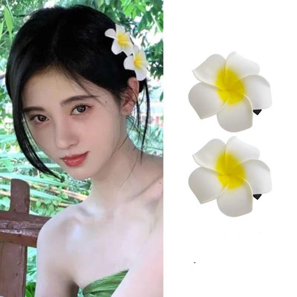 Korean Style Flower Hairpin Bohemian Style Beach Hair Clip Cute Simulation Flower Hair Clip Women