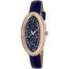Adee Kaye Aura Collection Crystal Accents Blue Dial Quartz AK2523-LR GBU Women's Watch