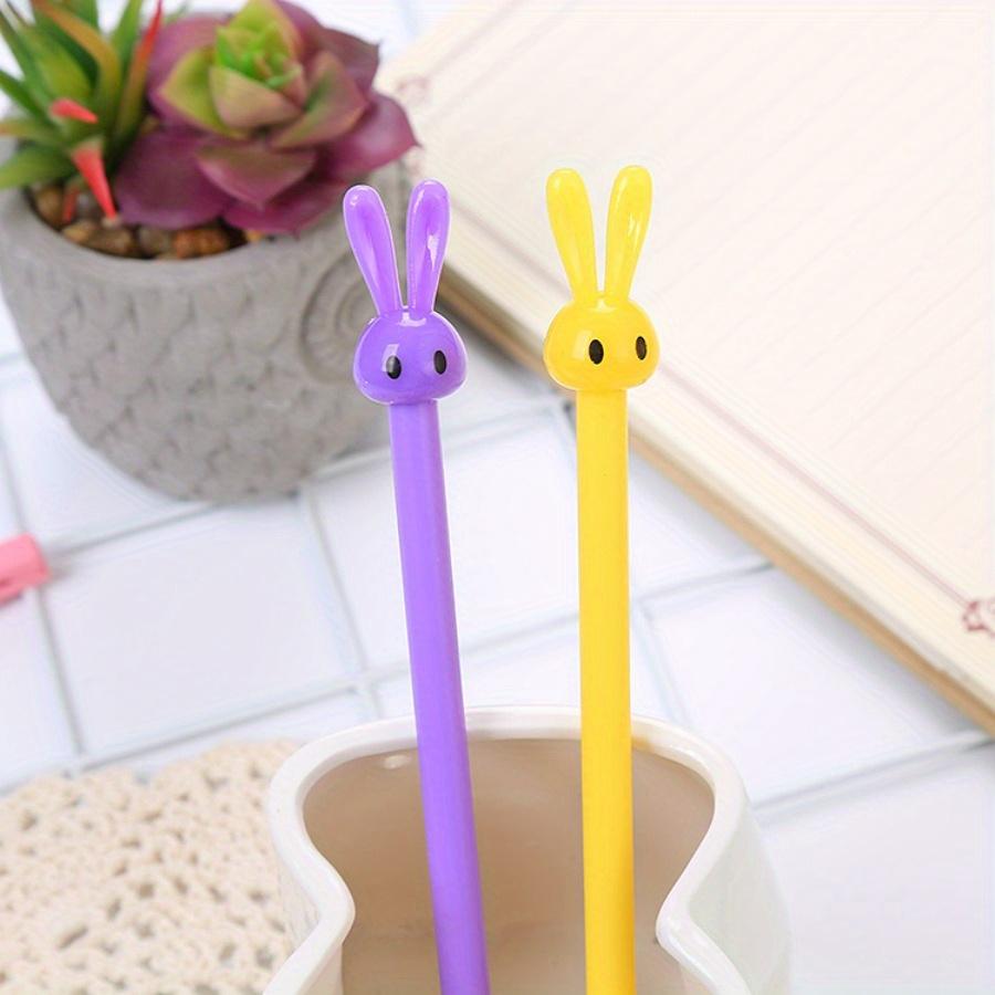 24pcs Cartoon Rabbit Shape Neutral Pen Cute Learning Stationery Office Water-Based Signature Pen Fun Birthday Gifts,Graduation Season Back To School